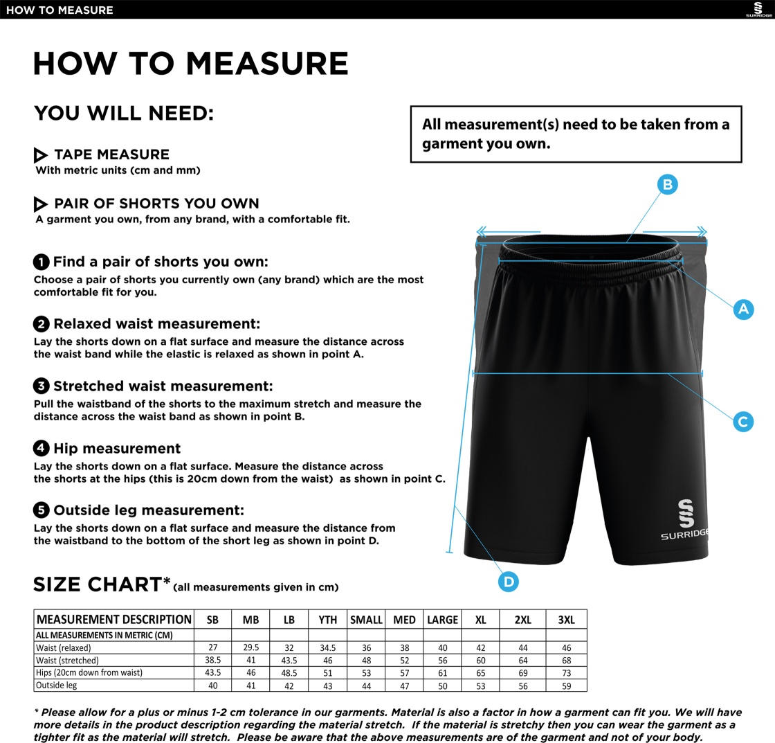 Appleton CC Blade Shorts - Size Guide